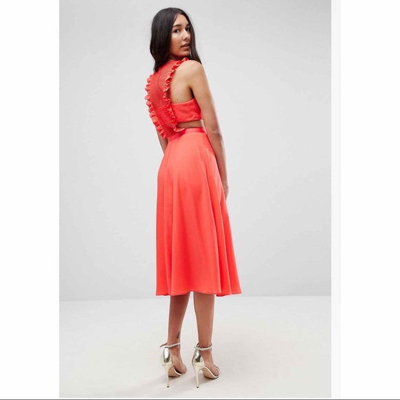 🛍SOLD🛍 Lace Pinafore Pleated Midi Dress - Picture 4 of 7